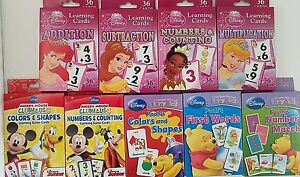 DISNEY LEARNING FLASH CARDS Age 3+, 36 Cards/Pk, Select: Learning Pack