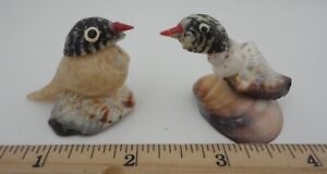Vintage Seashell Bird Figurines Pair