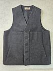 Filson Mackinaw Vest Mens Charcoal Gray Wool Made in USA