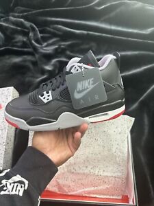 Nike Air Jordan 4 Bred Reimagined FQ8213-006 GS Size 7Y 8.5W Deadstock Shoes New