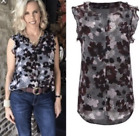 A ~ CAbi #3618 Floral Bloom Ruffle Weaver Inner Cami Top ~ Multi ~ Sz S