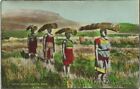 South Africa native Zulu women lw weeds on head antique tinted photo pc