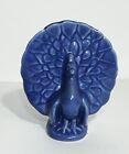 New ListingVintage Pottery Blue Peacock Bird Wall Pocket Planter Vase USA