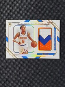 2020-21 National Treasures Immanuel Quickley RPA RC 3-Color Patch /25 Knicks