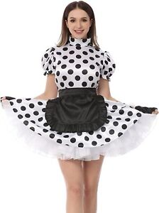 Sexy Girl Sissy maid lockable Satin Dress cosplay costume CD/TV Tailor-made