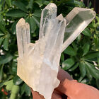 1.98LB A+++Large Natural white Crystal Himalayan quartz cluster /mineralsls