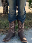 Western Boot Men's Cowboy Boots With Square Toe | Cowboy Western Boot | Pull-on