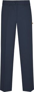 New Dennis Uniform School Girl Navy Blue Irvington Flat Front Dress Pants Sz 8