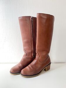 Vintage LL Bean Leather Sherpa Lined Women’s Tall Boots Size 8