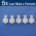 5pcs Luer Lock Male to Female Fitting Connector Adapter Joiner Syringe Union