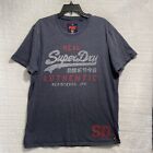 Superdry T Shirt Mens Large Blue Short Sleeve Crew Neck Pullover Graphic
