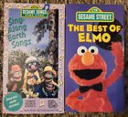 Sesame Street Home Video Sing-Along Earth Songs & Best Of Elmo VHS Tape Lot