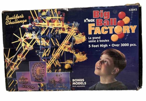 KNEX Big Ball Factory Vintage Color Coded Building Set Near 100% Complete