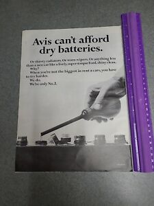 Avis Rental Cars Can't Afford Dry Batteries 1963 Vintage Print Ad