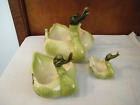 Hull Pottery Swan Duck Planters Chartreuse & Cream Set of 3 #69, #70, #80