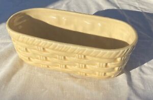 McCoy Pottery Basket Weave Pot #586 USA Yellow Vintage