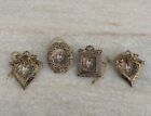 Beautiful New Old Stock Photo Picture Frame Brooches Pins Ornaments Lot Hearts