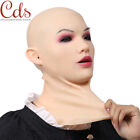 CDS Realistic Silicone Female Head Mask Halloween Beauty Face for Crossdresser