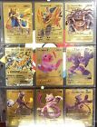 Pokemon Ex V Vmax Gx Gold Foil Fan Art Cards Full Set of 9 Pieces