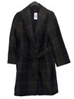 COS Women's Coat UK 10 Blue Wool with Cotton, Polyamide, Viscose Trench Coat