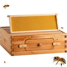 VEVOR Beehive Box Kit Bee Honey Hive 10 Frames 10 Medium Beeking House Waxed