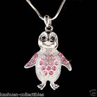 Pink Emperor Penguin made with Swarovski Crystal Antarctica Necklace Jewelry New