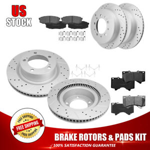 354mm+345mm Front Rear Brake Rotors+Ceramic Pads for 08-21 Toyota Sequoia LX570