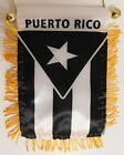 Puerto Rico Black MINI BANNER FLAG GREAT FOR CAR & HOME Glass HANGING