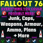 FALLOUT 76 - Junk, Caps, Weapons, Armour sets, Ammo, Plan, Flux Fast Delivery