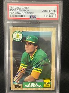 1987 Topps  #620 Jose Canseco signed PSA/DNA Certifies Authentic Auto