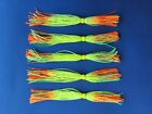 5 Silicone Skirt Fire Tiger Tip 5-212 Fish Lure Spinnerbait Buzz  jig tackle Tab