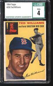 1954 Topps Ted Williams # 250 Graded CSG 4