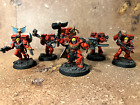 Warhammer 40k Space Marines Blood Angels Captain + 5x Assault Squad Well Painted