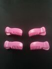 Vtg 1990's Hair Clip Barrettes Baby Pink BRUSH COMB ~Lot of 4~ *s