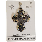 Flexible Loop Pendant Jeweled Angel Wings Peace Dream Dove Gothic  2.5