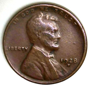 1928-D 1C Lincoln Wheat Cent VF 24rr0217-2