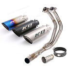 For Yamaha MT-07 FZ07 XSR700 YZF R7 Front Link Pipe Exhaust System Black Muffler