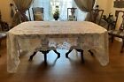 Antique Lace Banquet Tablecloth Lace Italian Belgium Or Irish 115 X 66 Fine  WOW