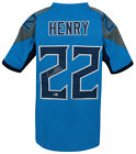 Derrick Henry (TITANS) Signed Light Blue Custom Football Jersey - (Beckett COA)