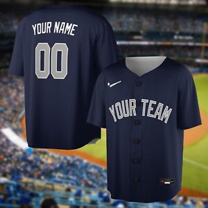 New York Yankees Personalized Baseball Jersey Your Name Your Number, XS-5XL Size