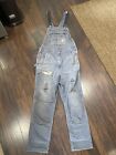 Mens Carhartt Relax Fit Double Knee Overalls Distressed Gray 34x32