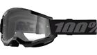 100% STRATA 2 Goggle -2024 BLACK- Offroad MX MTB Motocross - Anti-Fog Clear Lens
