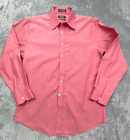 Nordstrom Mens Shop Dress Shirt 16 34 Pink Salmon Smartcare Traditional Fit