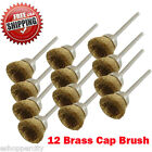 12 Rotary Brass Cap Wire Brush  Arbor for Dremel Fordom Tool 1/8