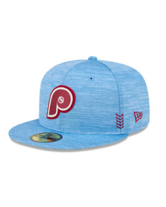 NEW ERA PHILADELPHIA PHILLIES MENS LIGHT BLUE CLUBHOUSE ALT 59FIFTY FITTED  2024