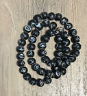 Eye Beads - African Trade beads Vintage Venetian old glass black fancy beads 56