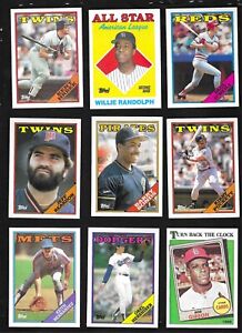 1988 Topps Baseball card lots w/ Bonds, Puckett, Hershiser & more with free ship
