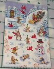 VINTAGE AMERICAN GREETINGS STICKERS Christmas Animals Mice Bunny 1 Sheet