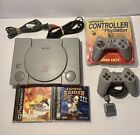 Sony PS1 Console Bundle Lot  *TESTED* 2 Games + 1 OEM Controller + Mad Catz
