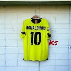 New ListingBarcelona Ronaldinho #10 Retro Soccer Jersey Away Yellow 05/06 UCL Men Size L